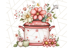 Cottagecore Kitchen Clipart, Vintage Country Floral Kitchen Product Image 5