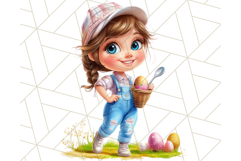 Kids Easter Clipart, Fun Holiday Easter Bunny PNG Printable Product Image 20