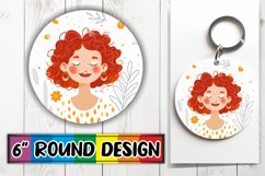 Elegant Portraits Round Design with Floral PNG Product Image 1