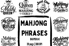 Mahjong Phrases PNG Bundle | 39 Mahjong Quote Designs Product Image 1