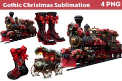 Gothic Christmas Sublimation clipart PNG Product Image 1