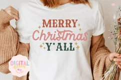 Western Merry Christmas Y'all Christmas SVG PNG Product Image 1