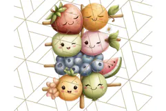 Fruit Doodles Clipart, Cute Cartoon Fruit PNG, Kawaii Food Product Image 5