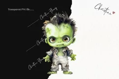 Watercolor Cute Halloween Monster Clipart | Watercolor PNG Product Image 2