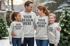 Christmas Family Matching T-Shirt Mockups | Holiday Group Product Image 1