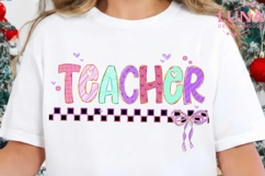 Preppy Teacher Valentine Glitter Png, Loved Teacher Png Product Image 2