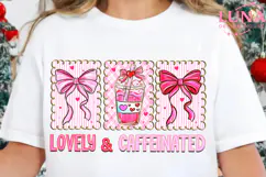 To Be Lovely & Caffeinated Png, Valentine's Day Png, Coffee Product Image 1