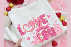 Love Like Jesus png, Valentine Christian png, Pink Jesus png Product Image 3
