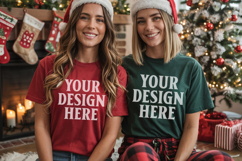 Christmas Bella Canvas 3001 Couple Mockup , BC3001 Couple mo Product Image 1