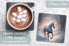Christmas horse coaster|Square coaster sublimation| Bundle Product Image 4