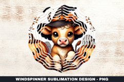 Halloween Cow Wind Spinner Sublimation Design Product Image 1