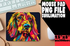 Colorful Dog Design Mouse Pad Sublimation PNG Product Image 1