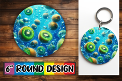 Playful Circle Keychain Sublimation, 3D Fruits Product Image 1