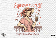Coquette Summer Girl &amp; Coffee PNG Product Image 1