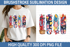 4th of July Brushstroke Sublimation - Patriotic Brushstroke Product Image 1