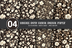 Vintage Ditsy Floral Digital Paper Product Image 1