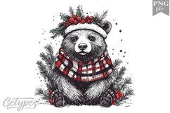 Christmas Bear Clipart Design - High Quality 300 Dpi Product Image 1