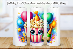 Birthday Food Character Tumbler Wrap PNG 20 oz Product Image 1