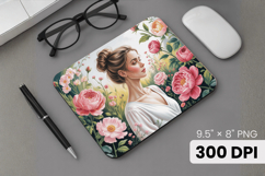 Afro Girl / Woman braided hair Mouse Pad, Black Queen PNG Product Image 1