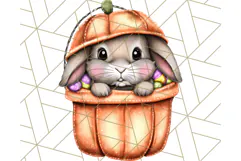 Halloween Bunny Clipart, Cute Bunnies in Costumes PNG Product Image 5