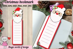 Christmas Santa Claus bookmark Template svg, paper cut svg Product Image 1