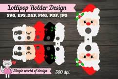 Santa head lollipop Holder svg, papercut template Product Image 3