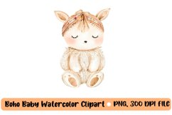 Boho baby watercolor clipart, nursery animal clipart Product Image 1