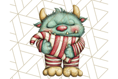 Christmas Monster Clipart, Funny Holiday Creature PNG Art Product Image 5