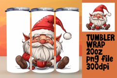 Christmas Gnome Design Tumbler Wrap 20oz Watercolor Sublimat Product Image 1