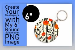 Chic Stripe Blossoms: Sublimation Keychain &amp; Car Coaster Product Image 1