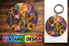 Vibrant Petal Car Coaster Sublimation Product Image 1