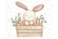 Spring Bunnies PNG Watercolor Bunny Clipart, Pastel Easter Product Image 5