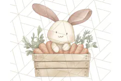 Spring Bunnies PNG Watercolor Bunny Clipart, Pastel Easter Product Image 5