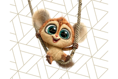 Cute Safari Animal Clipart with Jungle Accessories Png Product Image 5