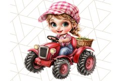 Kids Farm Clipart, Cute Farmer and Farm Animal PNG Product Image 4