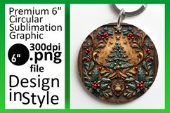 Charming Keychain Round Design PNG , Christmas Product Image 1