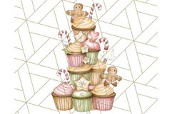 Christmas Sweet Shoppe Clipart PNG, Pastel Bakery Art Product Image 5