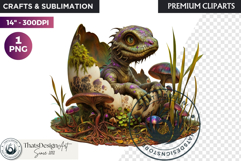 Cute Baby Dragon in a egg Clipart, dragon egg, Fantasy PNG Product Image 1