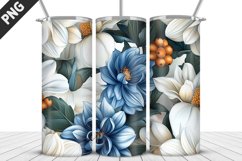 3D Flowers Tumbler Wrap | Sublimation Design | Tumble PNG Product Image 2