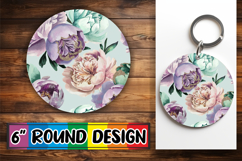 Enchanted Keychain Sublimation, Flower Pattern Product Image 1