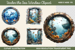 Under the Sea Window Clipart PNG Product Image 1