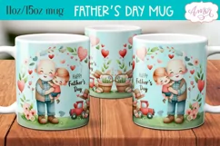 Happy Father's day mug wrap PNG | Grandfather grandson mug Product Image 2