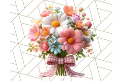 Pastel Flower Bouquet PNG Clipart, Elegant Floral Art Product Image 5