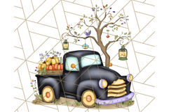 Halloween Cottagecore Truck PNG Clipart, Fall Style Clip Art Product Image 5
