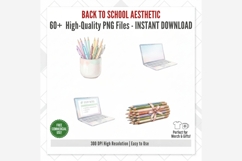 Back to School Aesthetic Clipart Bundle | 65 Watercolor Product Image 14