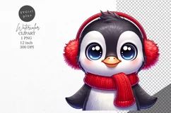 Christmas clipart, Penguin clipart, Winter clipart Product Image 1