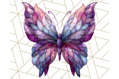 Stained Glass Butterfly PNG Colorful Clipart for Sublimation Product Image 5