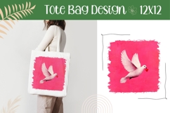 Love Bird Illustration, Dove of Peace Tote Bag Design Product Image 1