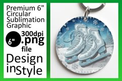 Stylish Round Design for Keychains , 3D Xmas Product Image 1