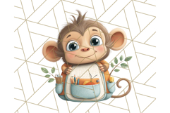 Zoo Monkeys Clipart, Cute Cartoon Jungle Monkeys PNG Product Image 5